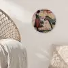 Street art - Zebra - Vrouw - Dieren - Graffiti - Banksy Wandcirkel kunststof plaat 5mm dik klein -sfeer5