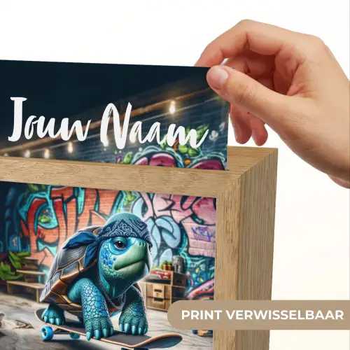 Schildpad - Graffiti - Skateboard - Jongens Light Box met kabel (Kinderlampje) klein -USP_websiteprintNL
