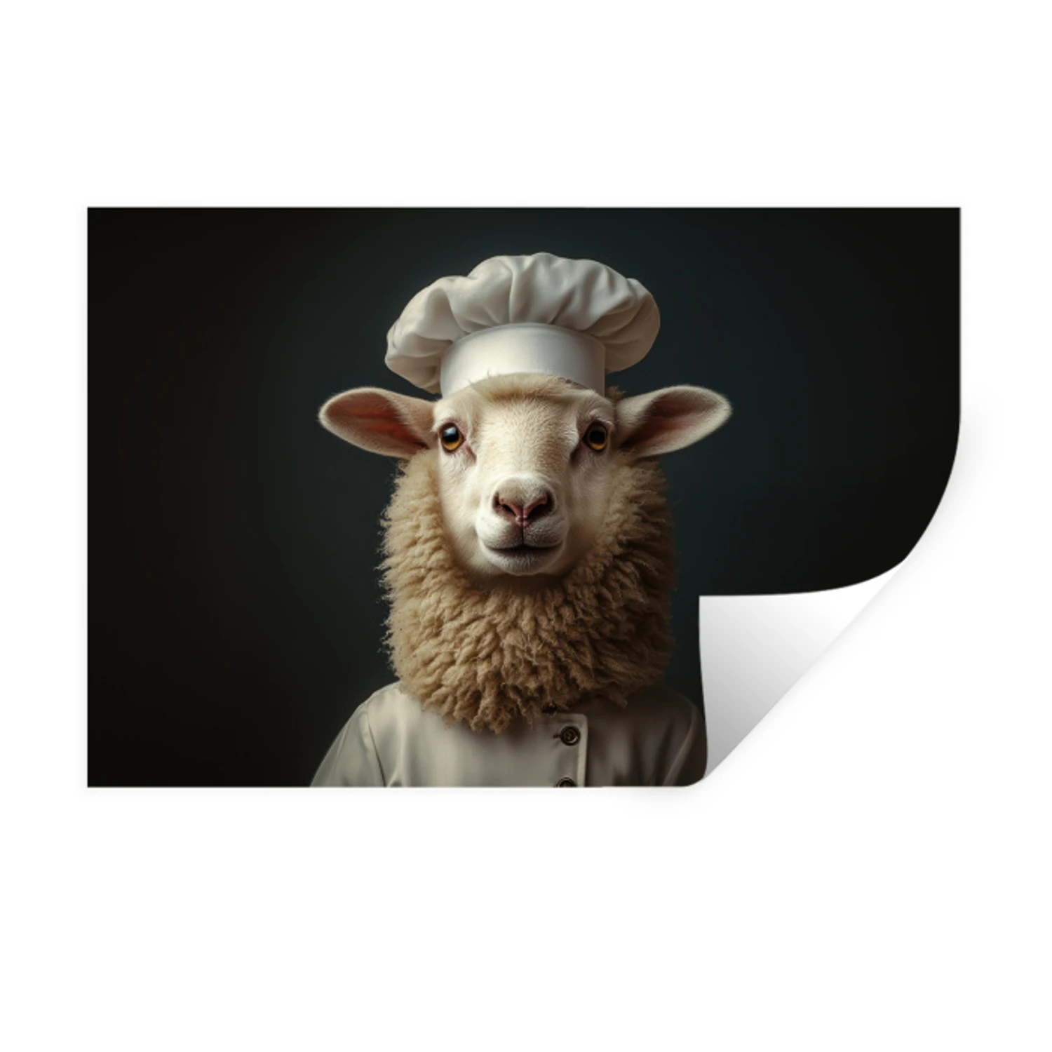 Muursticker - Schaap - Wol - Kok | Topdoek.nl