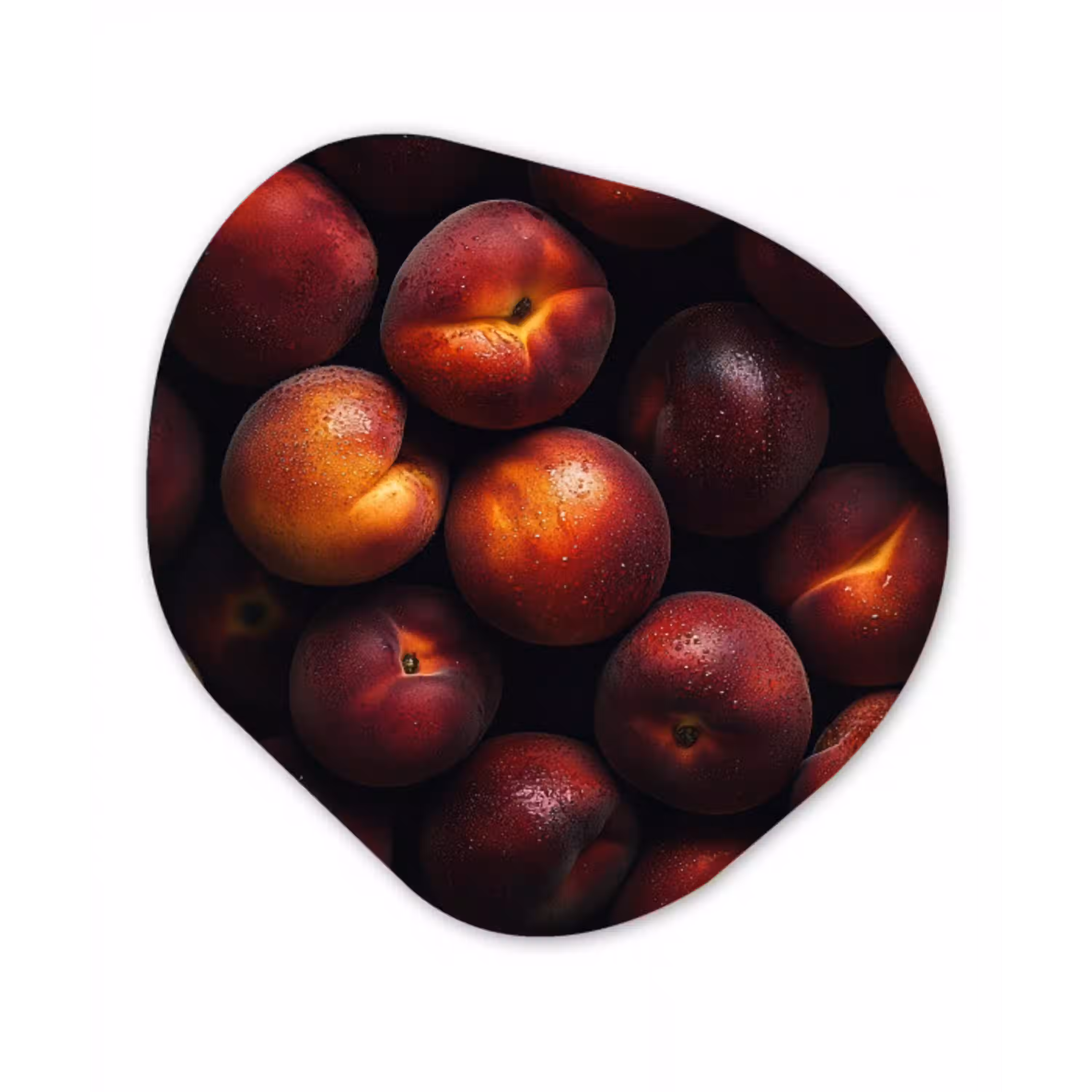 Fruit - Close up - Nectarines Wandcirkel Organisch Aluminium middel -3d