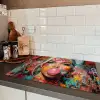 Vrouw - Kauwgom - Graffiti - Love Inductie beschermer vinyl 3mm klein -sfeer3