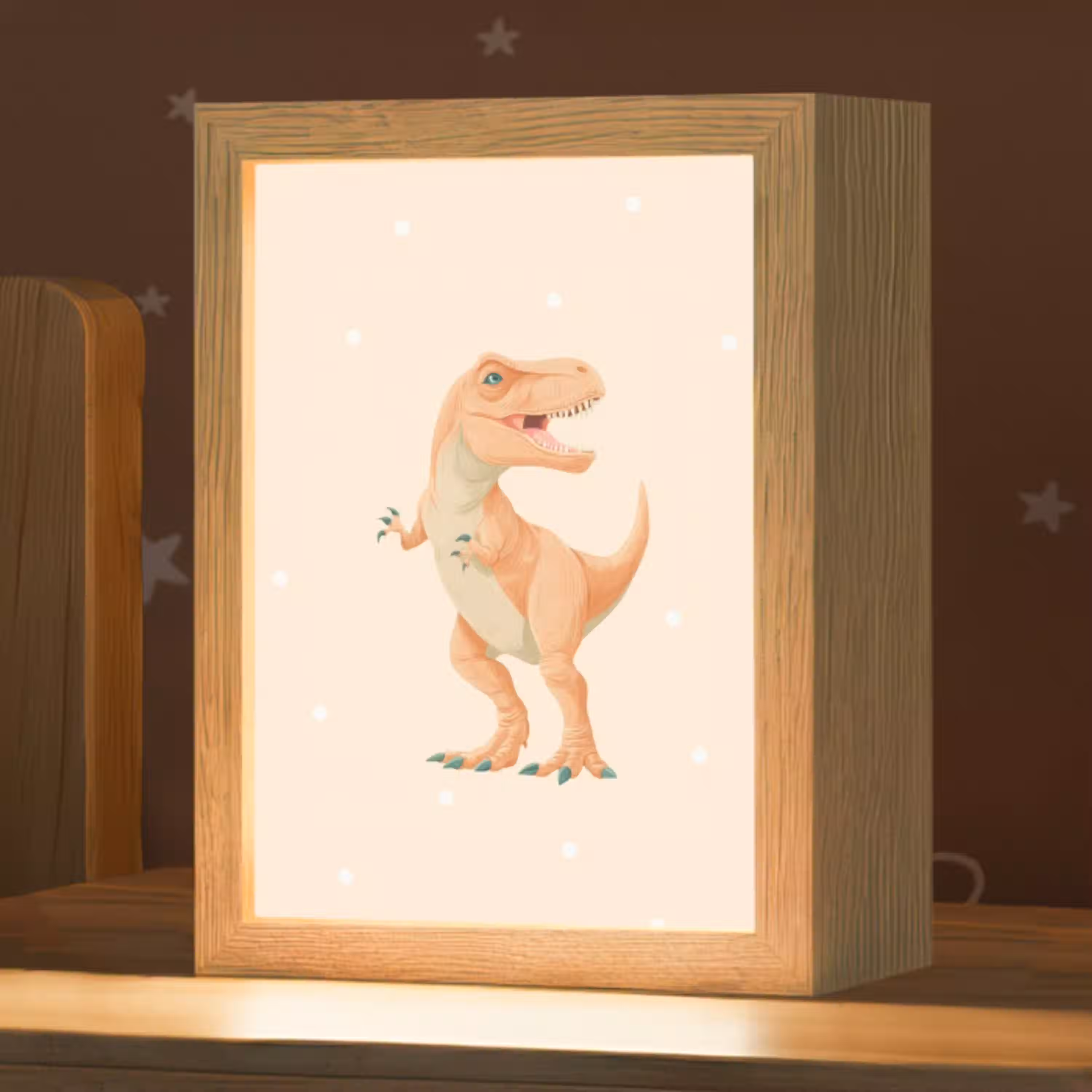 Dino - T-Rex - Oranje - Stippen Light Box met kabel klein -zzz_3d_website