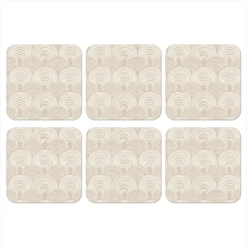 Golven - Structuur - Beige onderzetter kurk middel 366 -3d