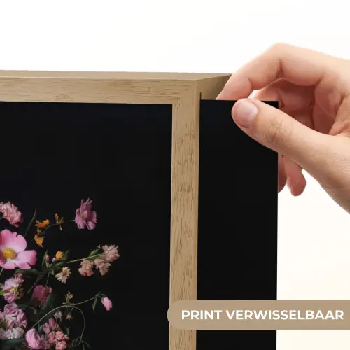 Bloemenvaas - Hout - Bloemen - Boeket Light Box met batterij (Wandlamp) middel -USP_websiteprintNL