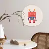 Robot - Tandwiel - Gezicht - Antenne - Kids - Jongetjes Wandcirkel kunststof plaat 5mm dik klein -sfeer4