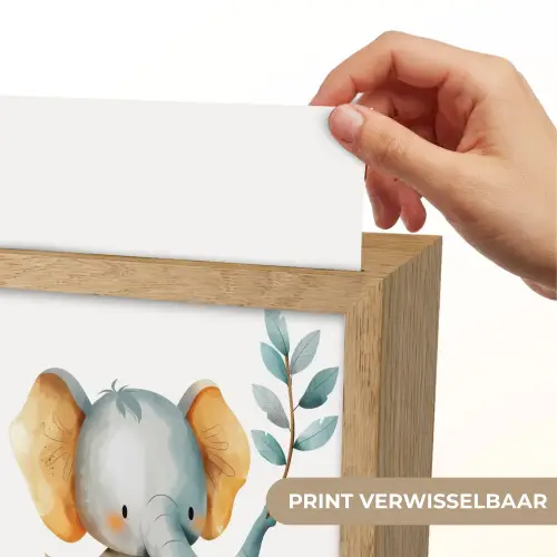Olifant - Dier - Pastel kleuren Light Box met kabel (Kinderlampje) klein -USP_websiteprintNL