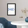 Vis - Minimalistisch - Blauw - Lijn fotolijst zwart zonder passe partout klein -sfeer4