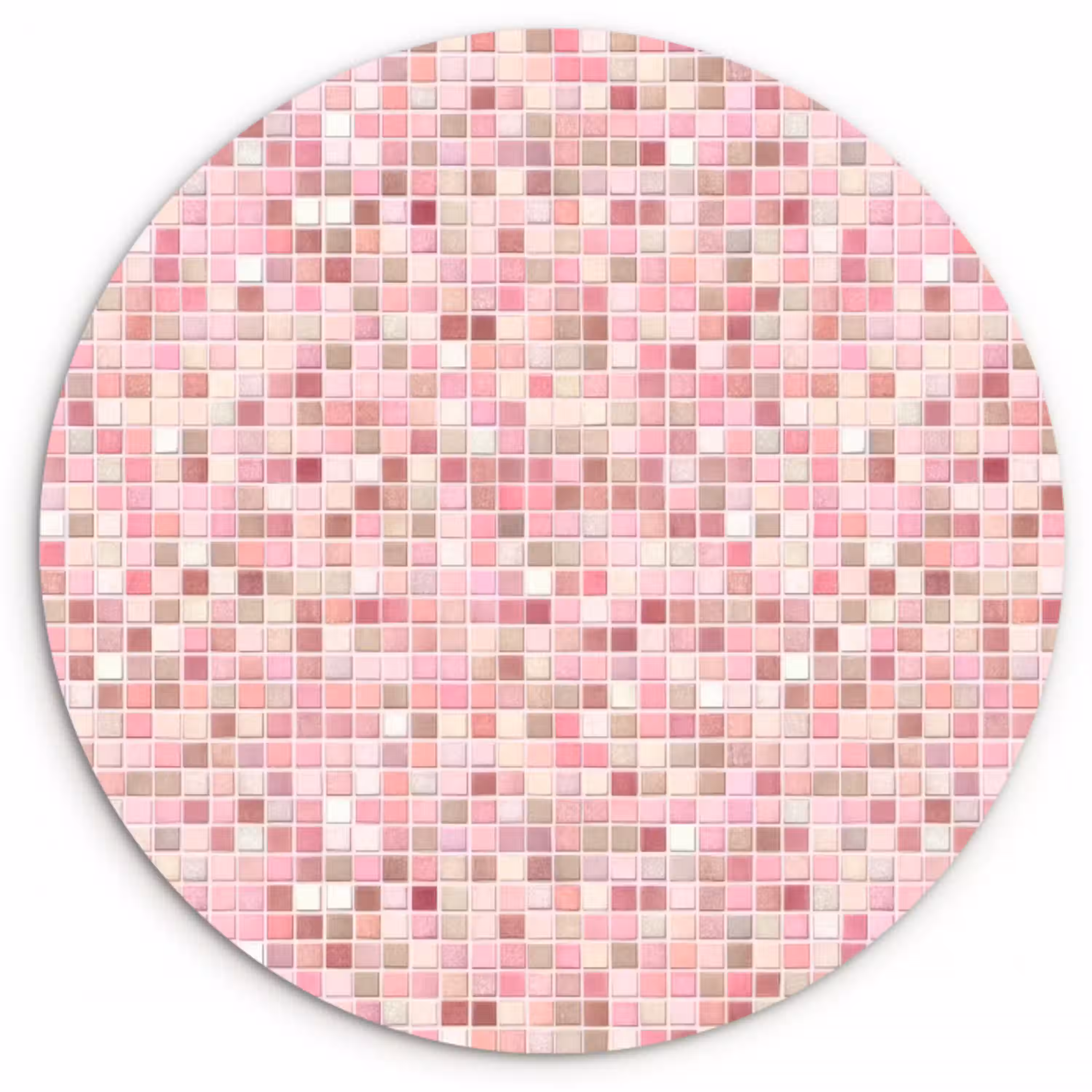 Mozaïek - Patroon - Roze Wandcirkel kunststof plaat 5mm dik klein 188 -3d