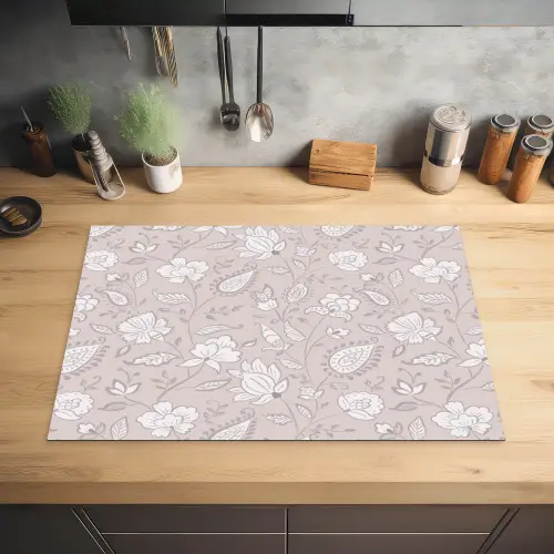 Bloemen - Getekend - Lavendel Inductie beschermer vinyl 3mm klein 276 -sfeer5