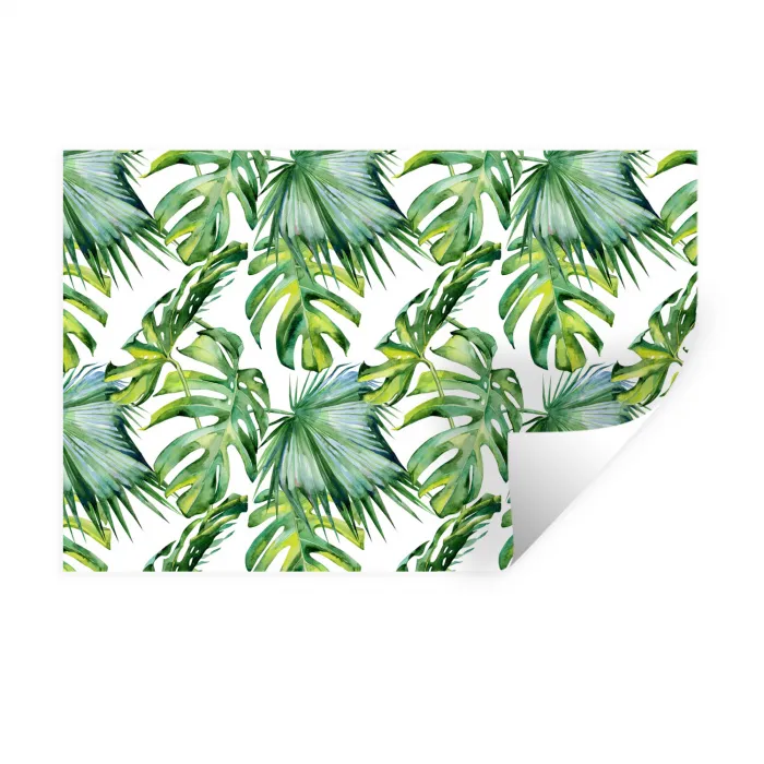 Bohemian - Bladeren - Bloemen - Tropisch Muursticker klein -3d