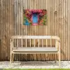 Bloemen - Deur - Roze Tuinposter op houten frame 2 cm dik klein -sfeer4