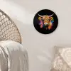 Schotse Hooglander - Graffiti - Kleurrijk - Bloem - Dieren Wandcirkel kunststof plaat 5mm dik klein -sfeer5