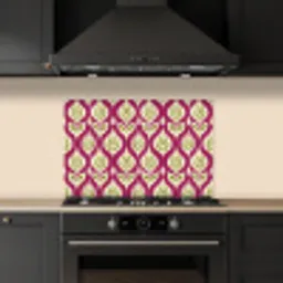 Retro - Floraal - Paars keuken achterwand spatscherm klein 900 -sfeer1