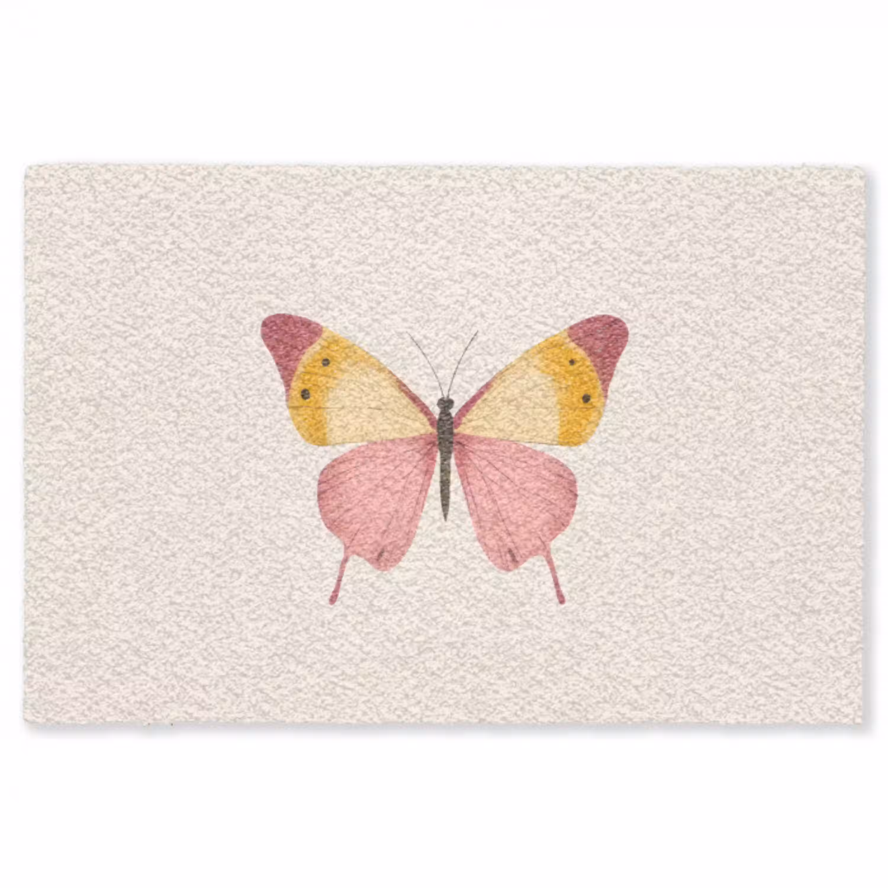 Vlinder - Illustratie - Roze Vloerkleed Rechthoek klein -3d