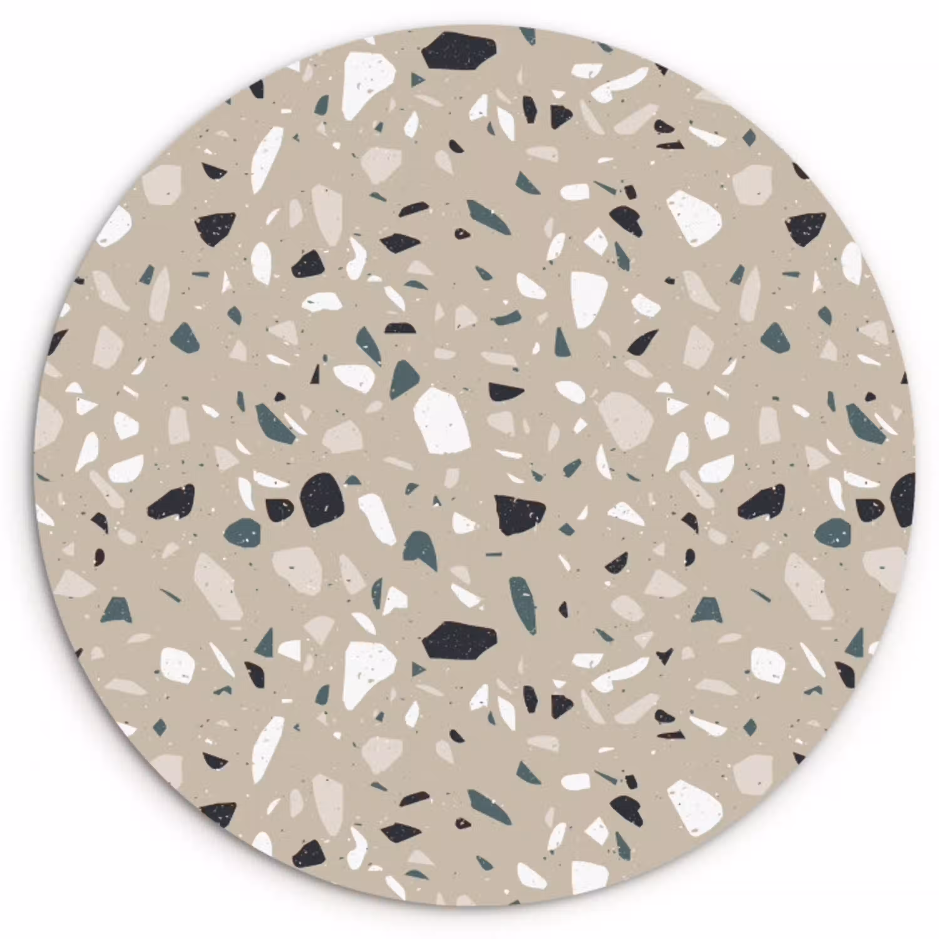 Terrazzo - Patroon - Groen Wandcirkel kunststof plaat 5mm dik klein 188 -3d