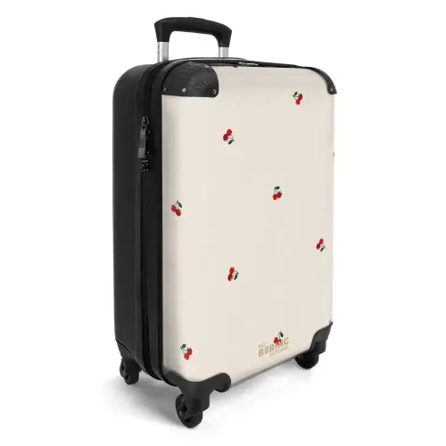 Beige achtergrond met patroon van kleine kersen NBS - Handbagage koffer - Unisex middel -productfoto_3d