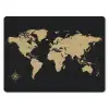Wereldkaart - Beige - Zwart muismat rubber klein -3d