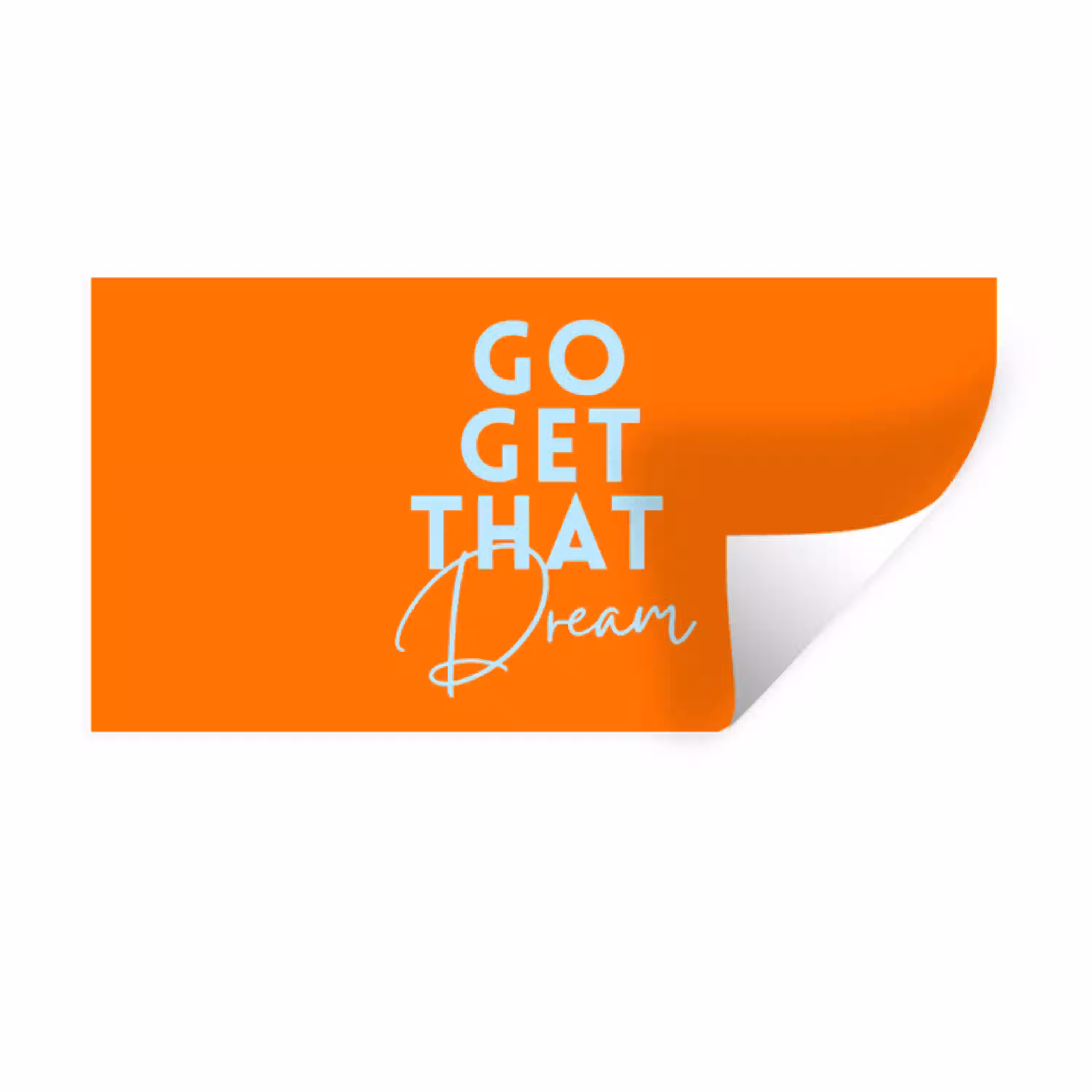 Oranje - Blauw - Go get that dream Muursticker klein -3d