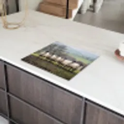 Schapen - Rij - Weide - Dieren - Platteland Inductie beschermer vinyl 3mm middel -sfeer8