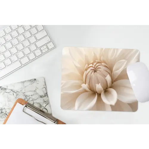 Bloem - Dahlia - Wit muismat rubber klein -witbureau