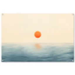 Zon - Oranje - Zee tuinposter los doek groot -3d