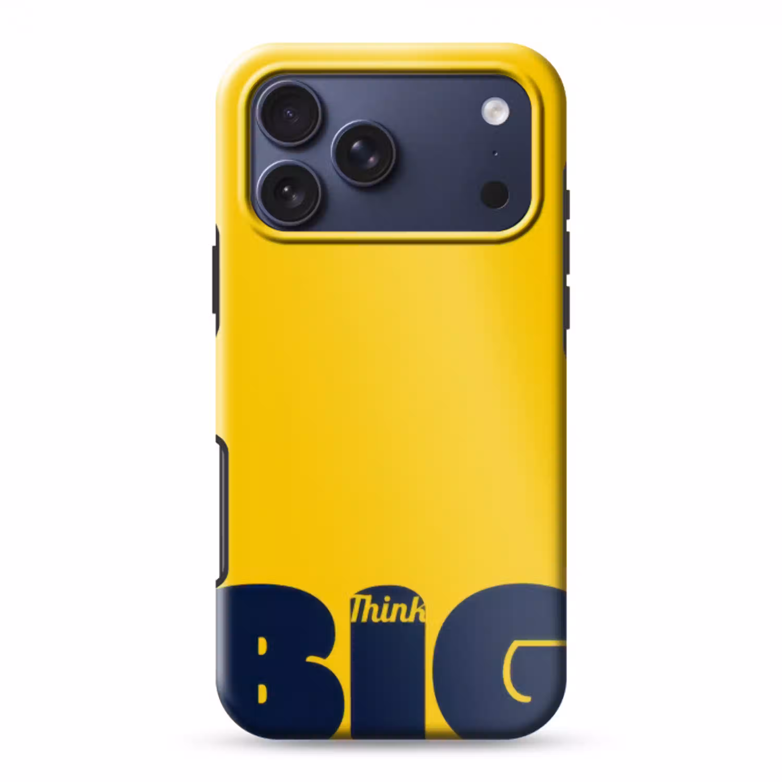 Geel - Think big - Grafisch Toughcase MagSafe Apple iPhone 17 Pro Max klein -3d
