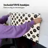 Grafisch - Madeliefjes - Zwart - Beige Inductie beschemer met haakjes klein 777 -ky-ophangen-nl