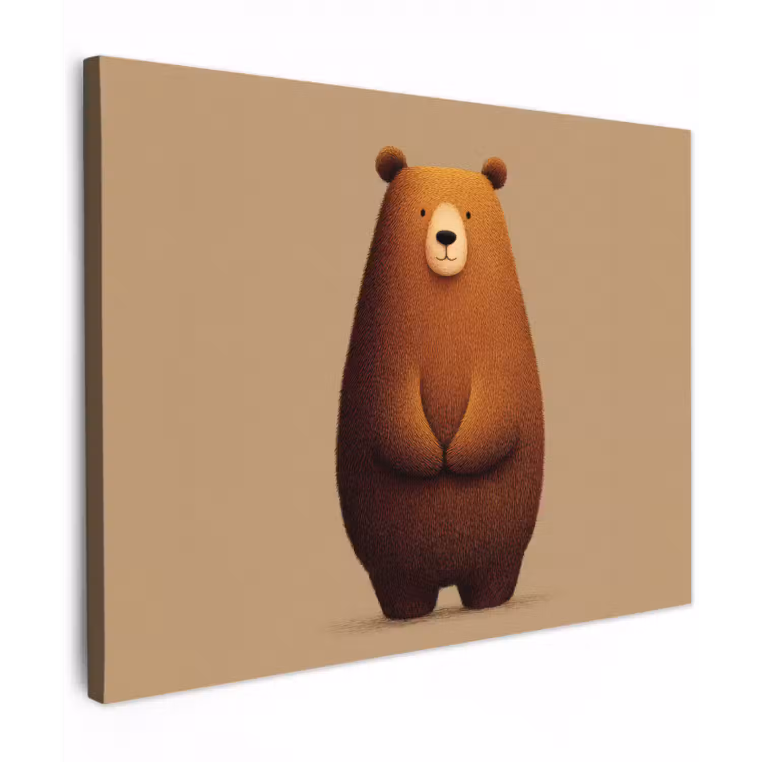 Canvas schilderij - Beer - Minimalistisch - Bruin