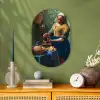 Melkmeisje - Amandelbloesem - Van Gogh - Vermeer - Schilderij - Oude meesters Wandcirkel Ovaal Forex klein -sfeer2