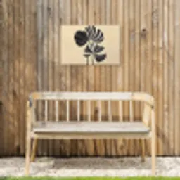 Zwart - Bladeren - Strepen - Minimalistisch Tuinposter op houten frame 2 cm dik klein -sfeer4