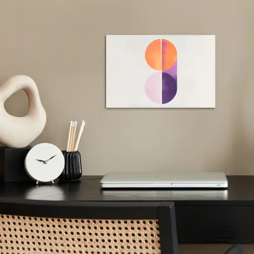 Cirkels - Abstract - Paars poster papier klein -sfeer1