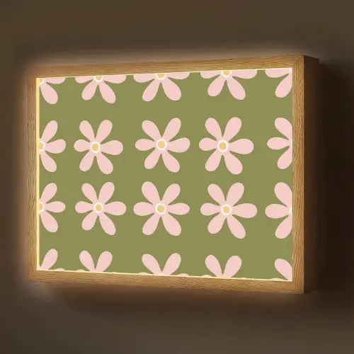 Bloem - Modern - Groen Light Box met batterij (Wandlamp) middel 907 -z3d_website