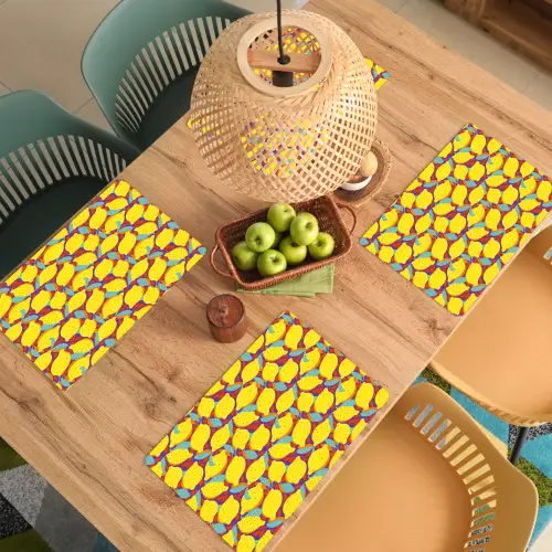 Citroenen - Geel - Stippen - Oranje Placemat vinyl groot 368 -zzsfeer5_Kitchenyeah-website