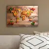 Wereldkaart - Pizza - Houten ondergrond canvas 2cm klein -sfeer3