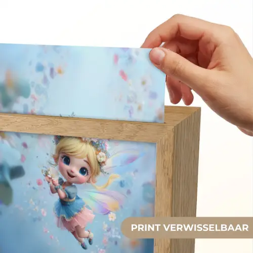 Fee - Bloemen - Sprookje - Blauw Light Box met kabel (Kinderlampje) klein -USP_websiteprintNL