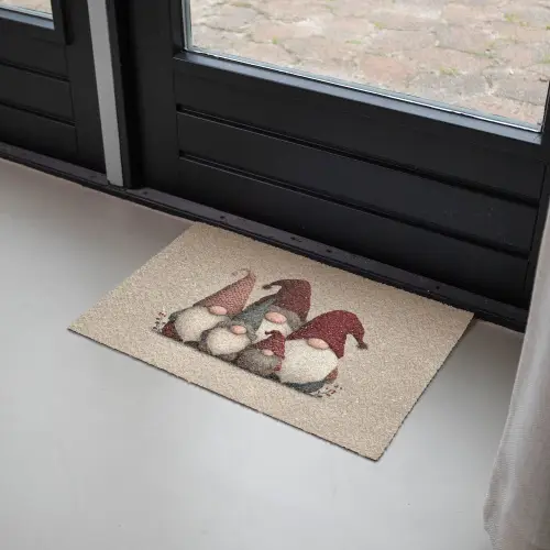 Kabouters - Kerst - Sneeuw - Puntmutsen Deurmat klein -sfeer2