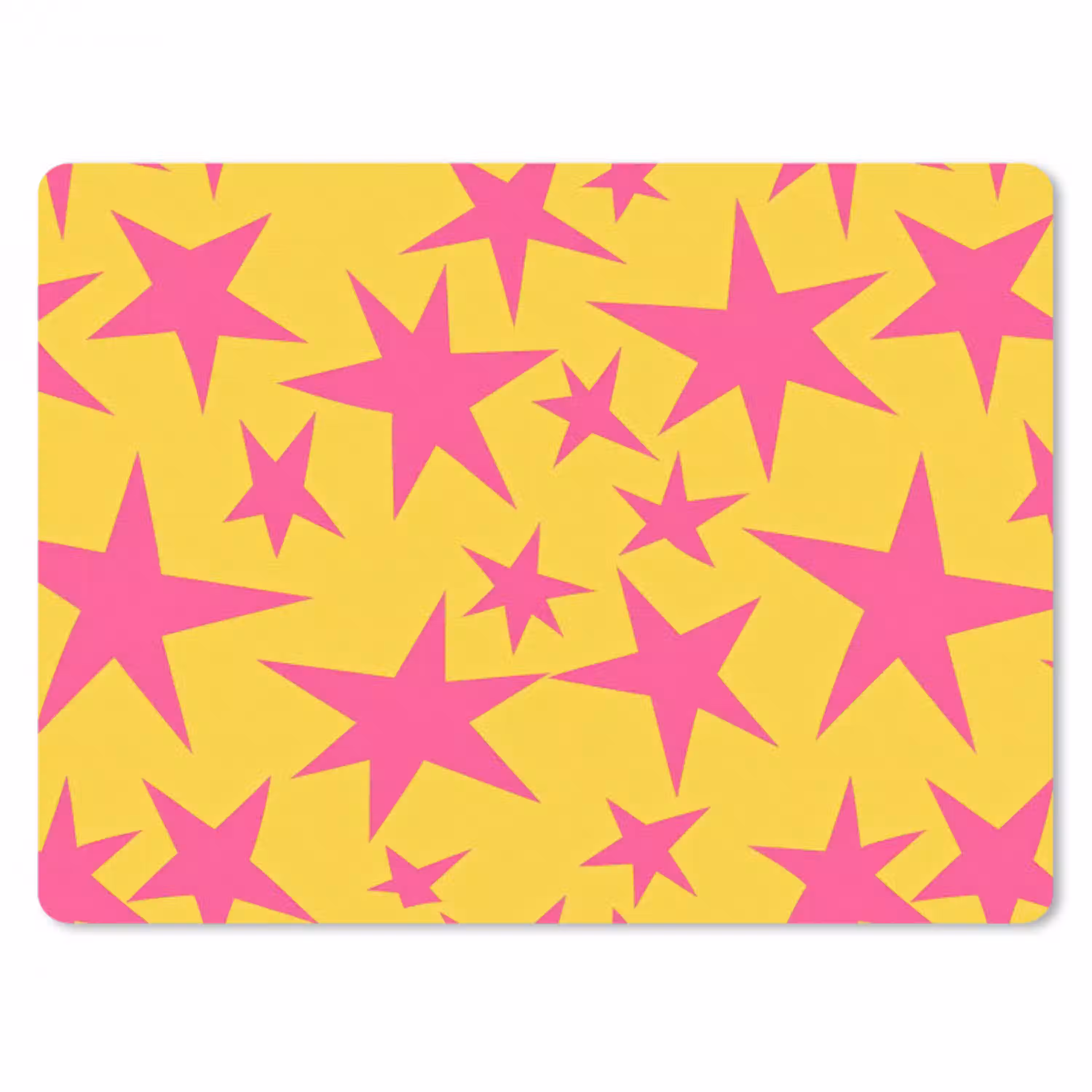 Sterren - Patroon - Roze - Geel muismat rubber klein 262 -3d