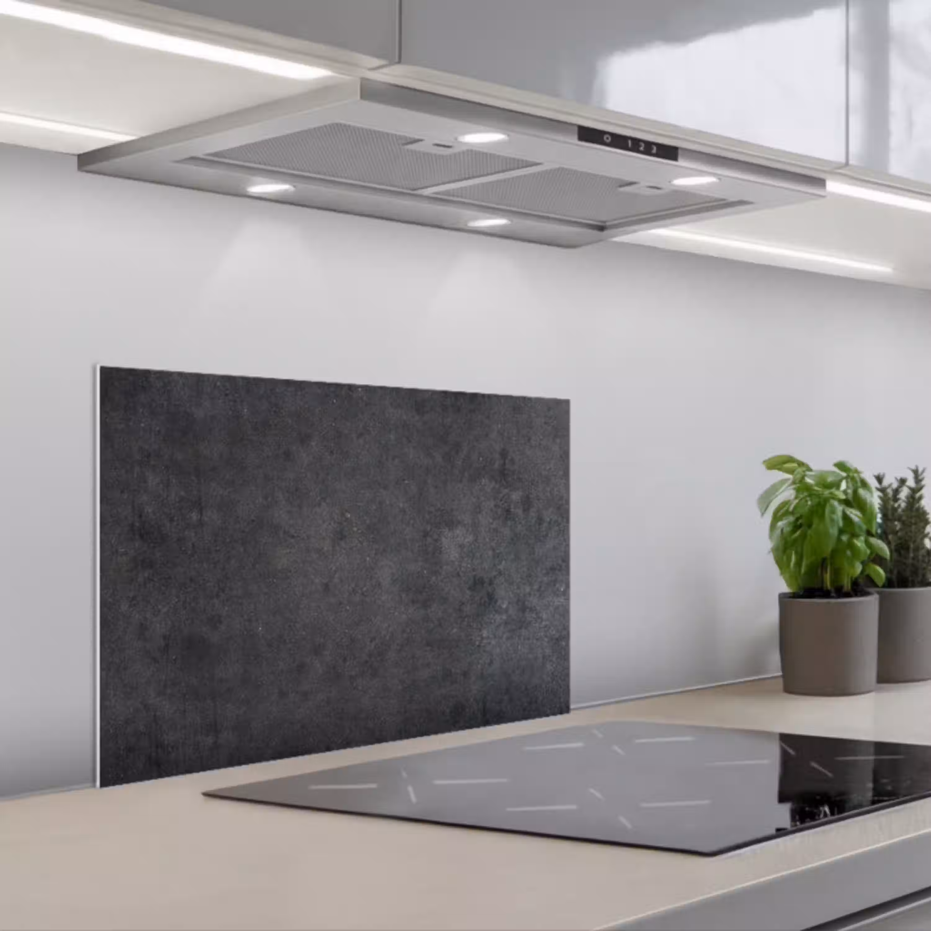 Industrieel - Leisteen - Grijs - Structuur - Beton keuken achterwand spatscherm klein -3d_schuin