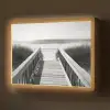 Loopbrug - Hout - Strand - Zee Light Box met batterij (Wandlamp) middel -z3d_website