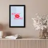 Lippen - Bisou - Blauw fotolijst zwart zonder passe partout klein -sfeer5