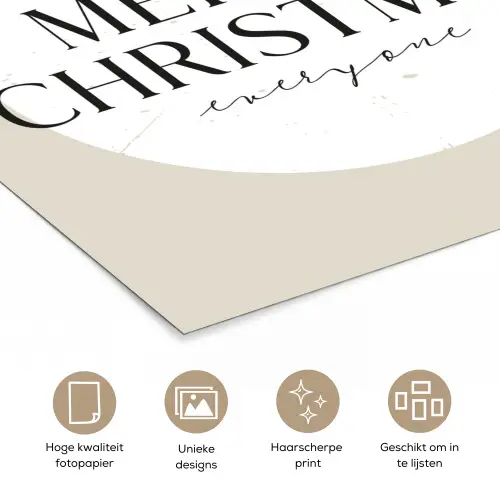 Christmas - Kerstballen - Japandi - Witte kerstballen poster papier klein -closeup_NL