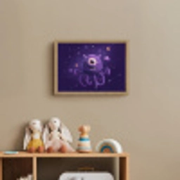 Monster - Paars - Ruimte Light Box met batterij (Wandlamp kind) middel -sfeer2_kind