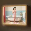 Badkamer - Vrouw - Roze Light Box met batterij (Wandlamp) middel -z3d_website