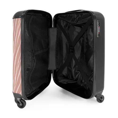 Zachtroze tijgerstrepenpatroon NBS - Handbagage koffer - Volwassenen Unisex middel -binnenkant