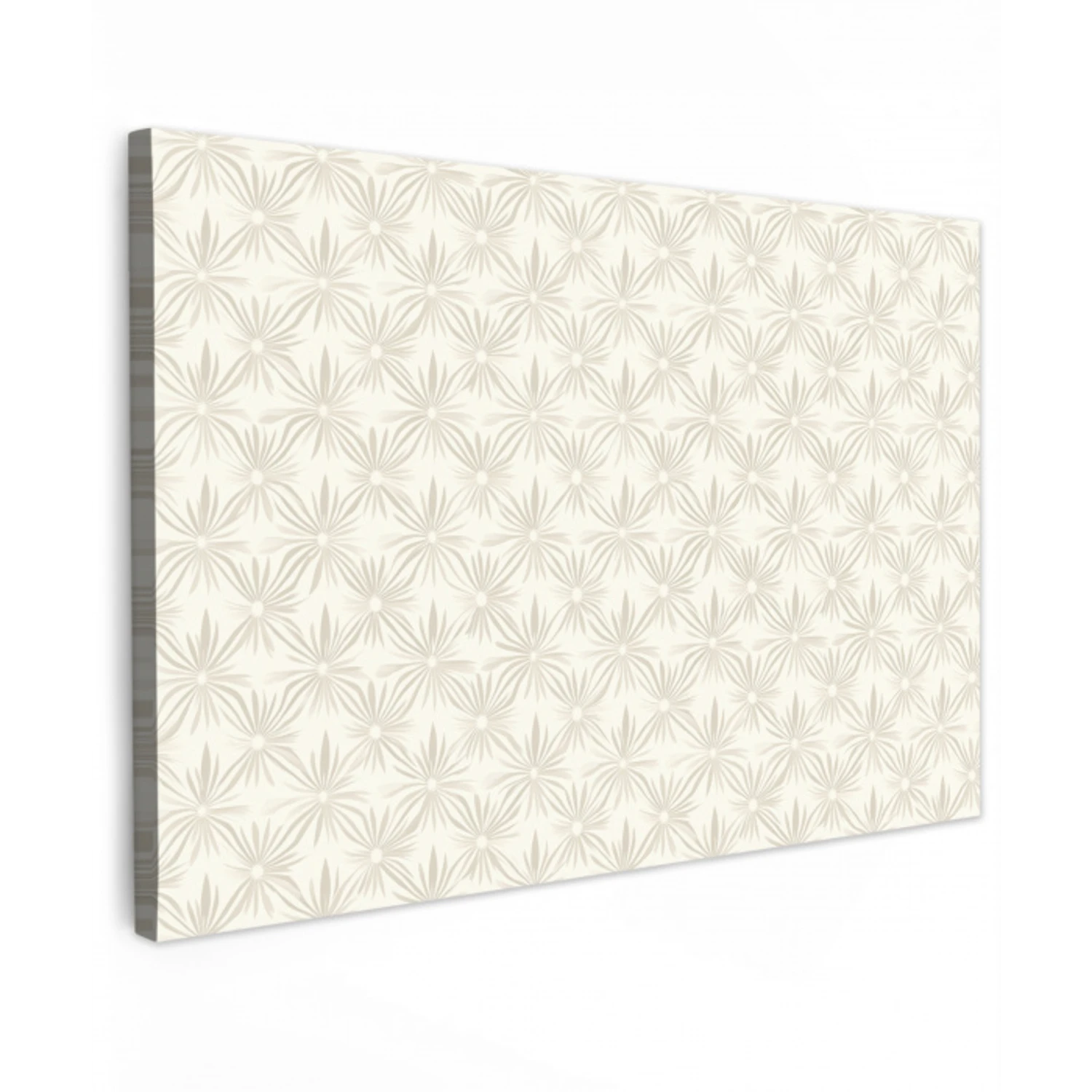 Patroon - Bloemen - Beige Tuinposter op houten frame 2 cm dik klein 845 -3d