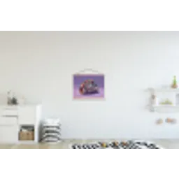 Edelstenen - Glitters - Paars - Kleurrijk textielposter latten blank klein -kinderkamer