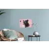 Zwart - Panter - Roze - Abstract Muursticker klein -plant
