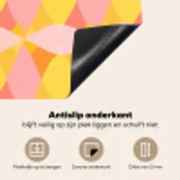 Kleurrijk - Ruitpatroon - Bladvormen Inductie beschermer vinyl 3mm middel 274 -sfeer4