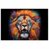 Leeuw - Graffiti - Dieren - Zwart poster papier klein -3d