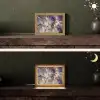 Goud - Paars - Marmer Light Box met kabel (Tafellamp) klein -sfeer3